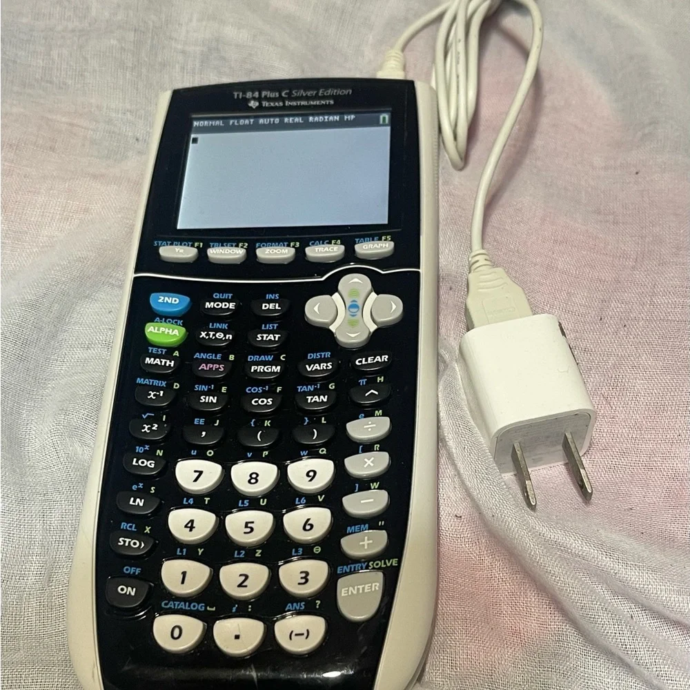Texas Instruments Black and White Graphing Calculator with Charger